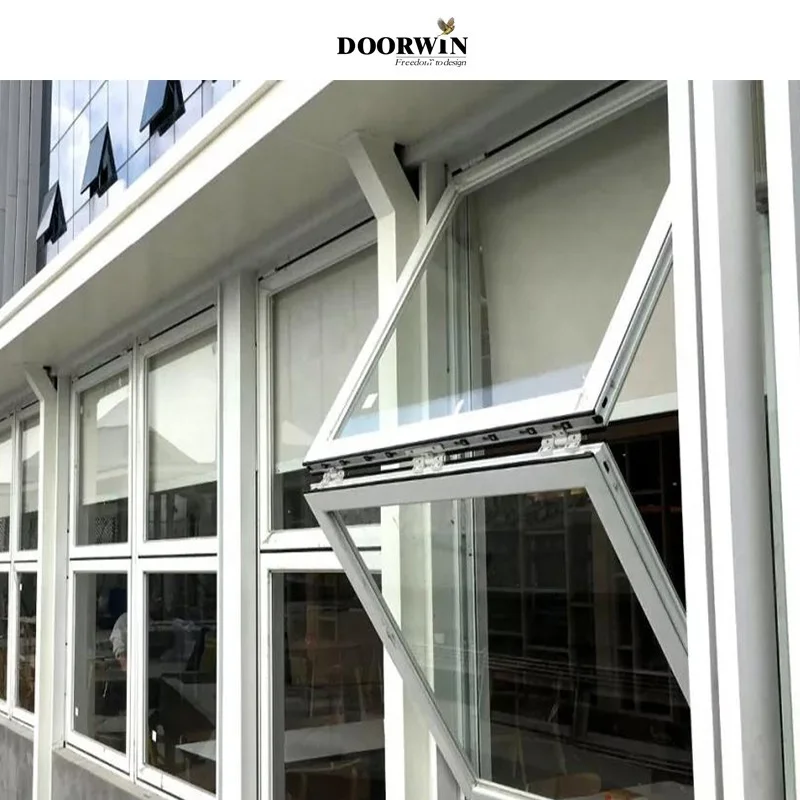 Doorwin brand China manufacturer US Vertical Types Double Glazed Thermally Broken Aluminum Bi Folding Glass Windows