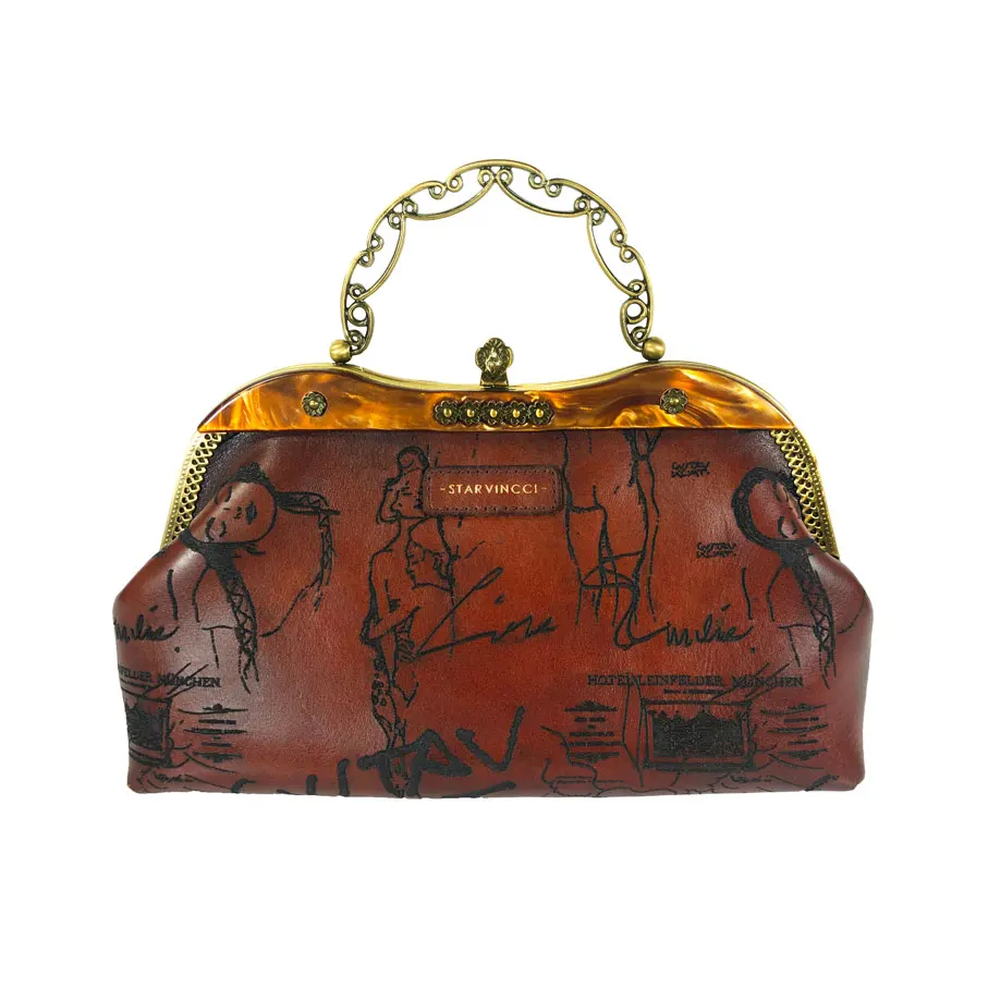 
Genuine leather shoulder bags art nouveau collection 