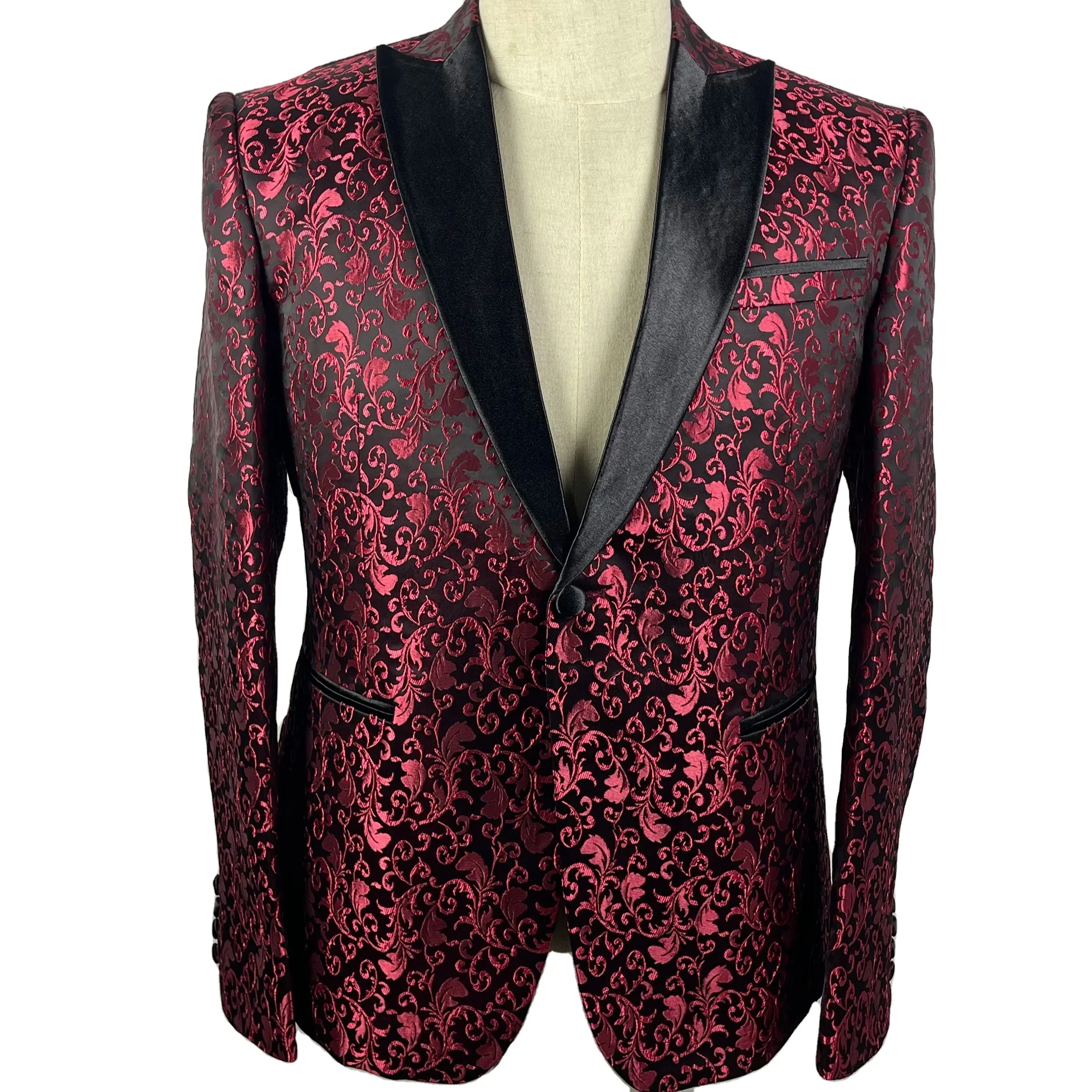 Custom Violet Slim Men Fashion Suit  Peaked Lapel One Button Groom Prom Wedding Dress Tailored Made Tuxedo