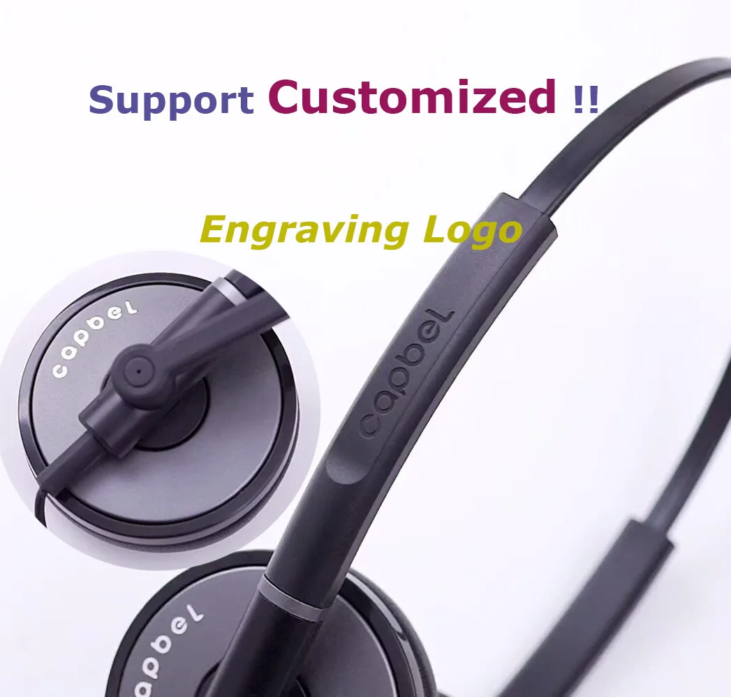 Wired USB Call Center with Noise Cancelling 360 Degree Rotatable Mic Business Commuting Headsfree Headphone for PC Home Office