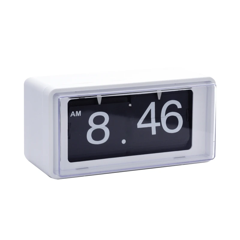 creative desktop gift Clock Date Calendar Flip Automatic Page Turning table Clock for Office Home Desk