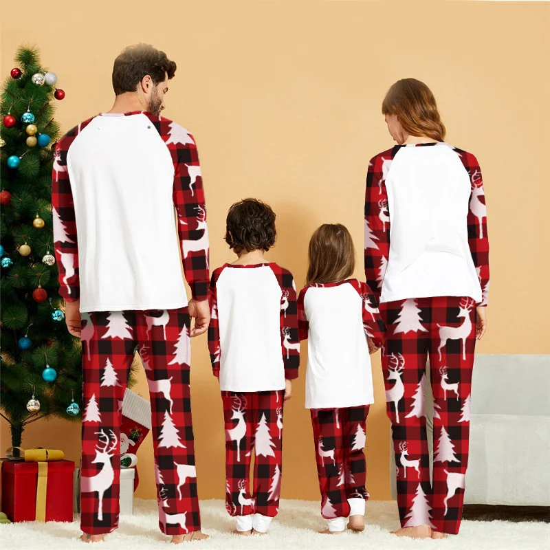 Christmas Sets For Women Kids Family Set Deer Xmas Printed 2pcs Suits Homewear Clothing