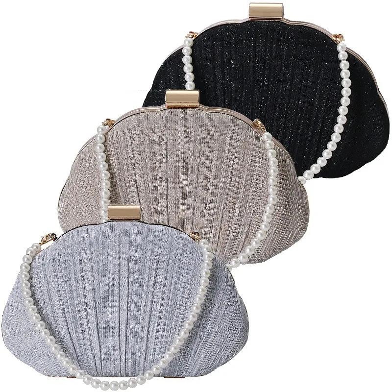 Customized Vintage Ladies Pearl Evening Bag Handmade Bead Embroidery Clutch Bag Diamond Encrusted Banquet Handbag