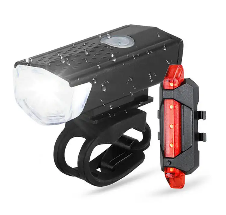 Bike Light Set Bicycle Headlight Taillight Rechargeable Front and Rear Set MTB Bike Flashlight Cycling Lamp Bicycle Accessories