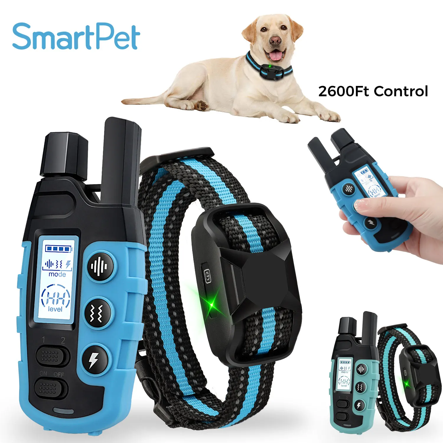 2024 AMZ Hot Factory Wholesale Rechargeable Waterproof E-Collar with 3608Ft Remote for All Breeds, Pet Training Supplies