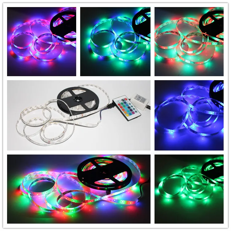 LED Strip Lights, 16.4ft RGB LED Light Strip 5050 LED Tape Lights, Color Changing LED Strip Lights with Remote for Home Lighting