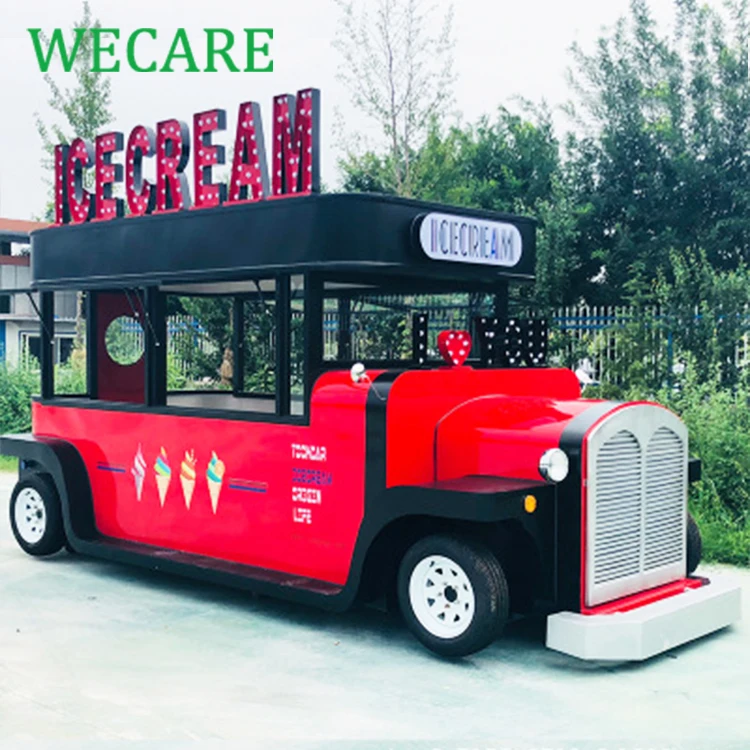 WECARE electric fast food truck mobile kitchen trailer coffee bar van street food cart truck