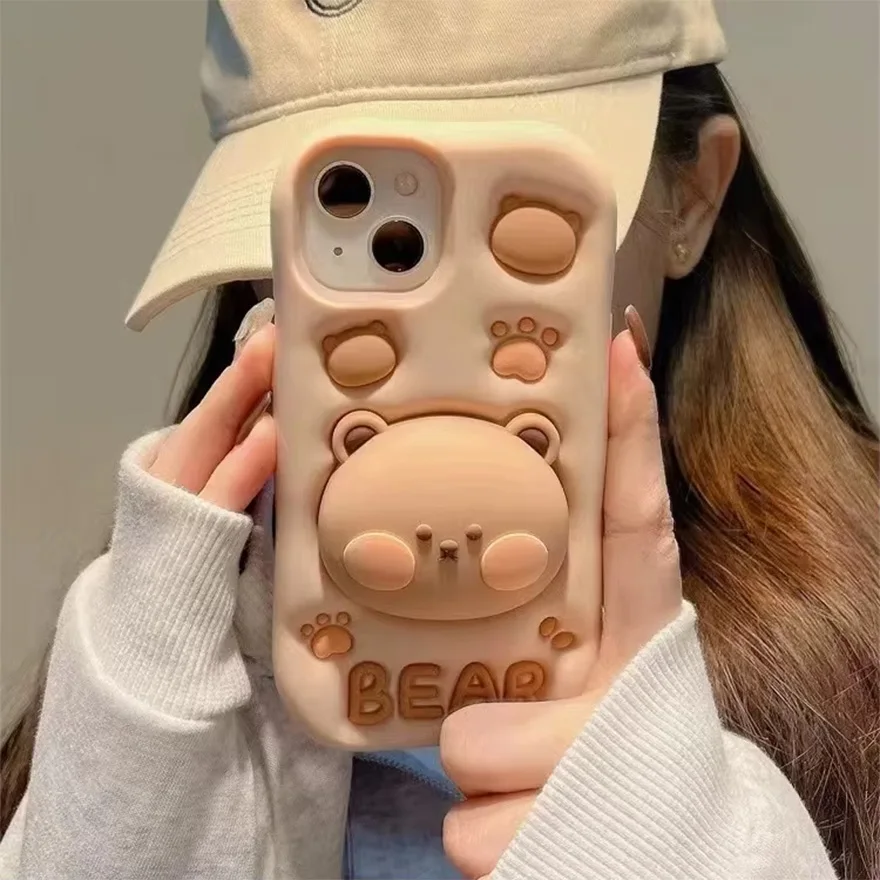 Cute Characters Drop-Proof Silicon Mobile Phone Case For Infinix Hot 40 Back Cover For Iphone Tecno Samsung Itel