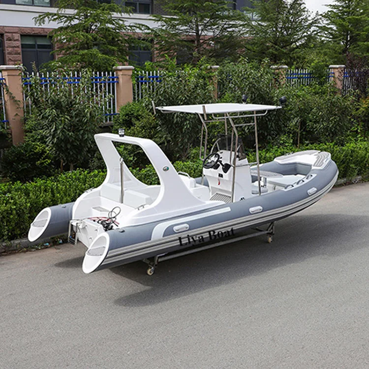 Liya PVC rigid boat 5.8m sport yachts fiberglass leisure rib boat with out engine