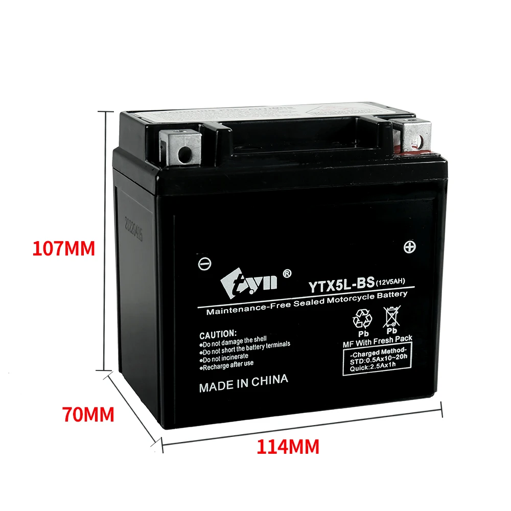 YTX5L-BS аккумулятора мотоцикла заводская цена Лидер продаж свинцово-кислотная батарея с длительным сроком службы