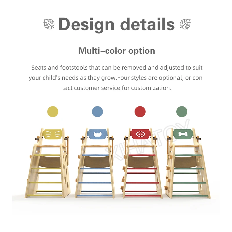 XIHA Natural Wooden Kids Furniture Chair With Step Baby Growing Toddler Weaning Chair Baby Feeding Dinning High Chair