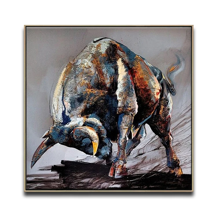 Cow Abstract Bull Modern Wall Hanging Decor Art Picture Home Decoration Animal Painting On Canvas