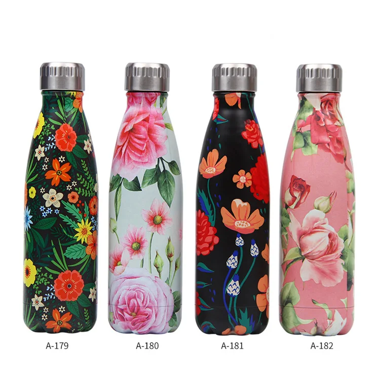 
Hot Sale 500ml Flower Series Thermal Double Wall Leak Proof Vacuum Cups 