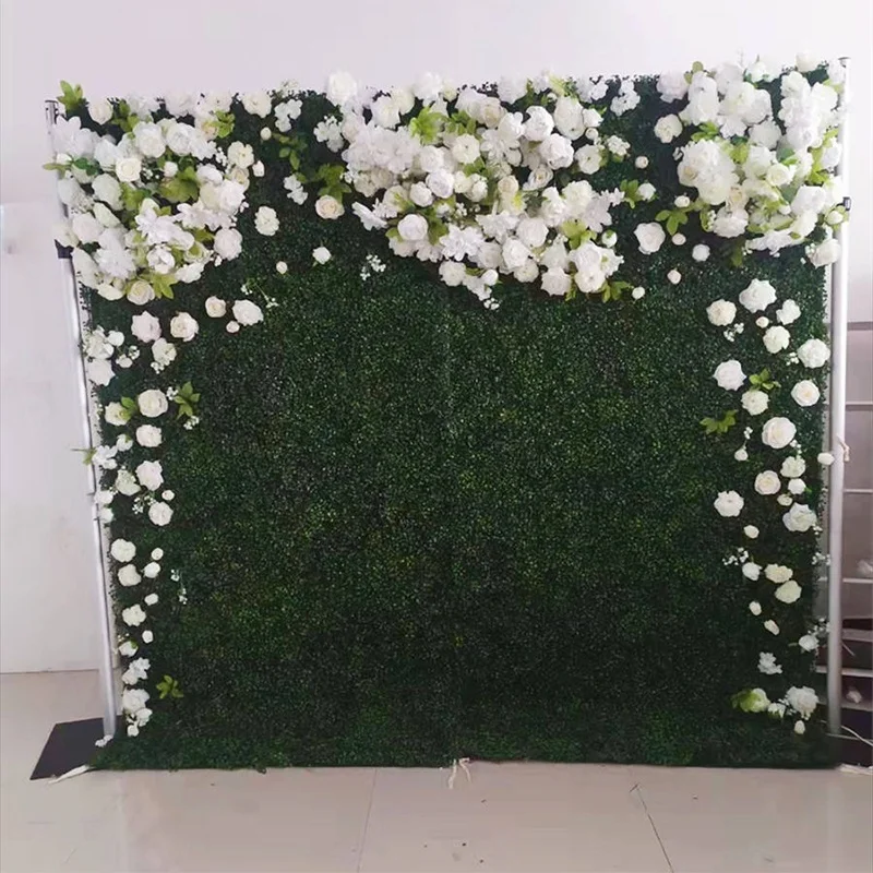 Garden Decoration Greenery Leaves Plant Boxwood Hedges Panels Artificial Grass Wall Backdrop Flower Wall