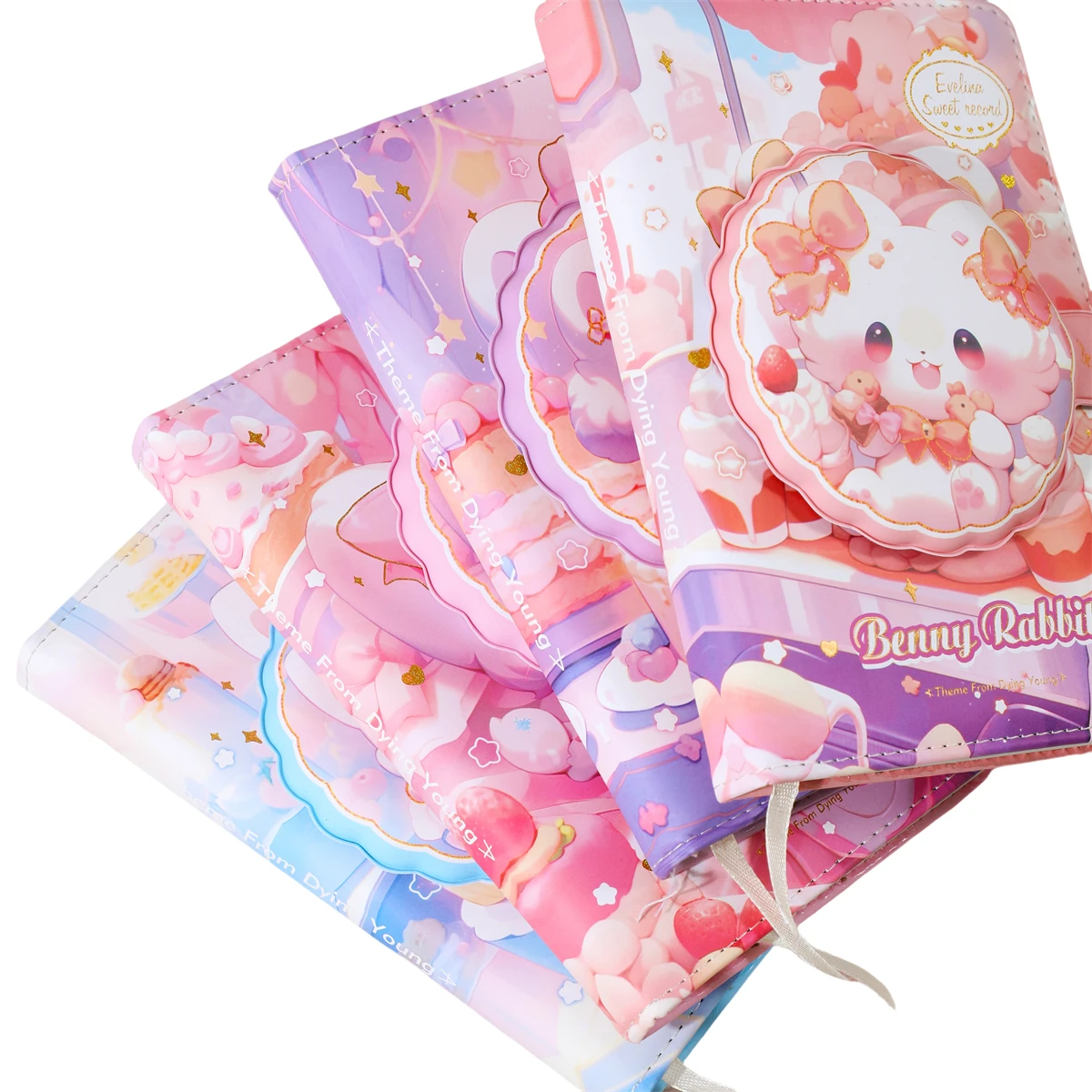 Iigen Creative Cartoon Kawaii Diary Book 132 Sheets Youth Notebook for Boy Girl Relieve Stress Fun Spiral Style PU Leather Cover