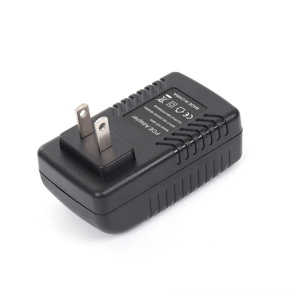 48V 0.5A 24W US plug PoE injector adapter Gigabit 1000Mbps Transmission