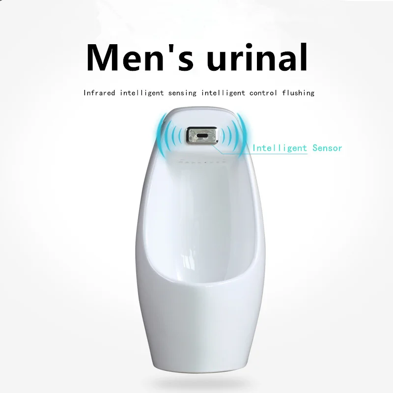 Modern Hotel-Made Durable Silicone Urinal Wall-Mounted Easy Cleaning Ceramic Glazed Sensor Flushing Toilet Bowl Male Bathroom