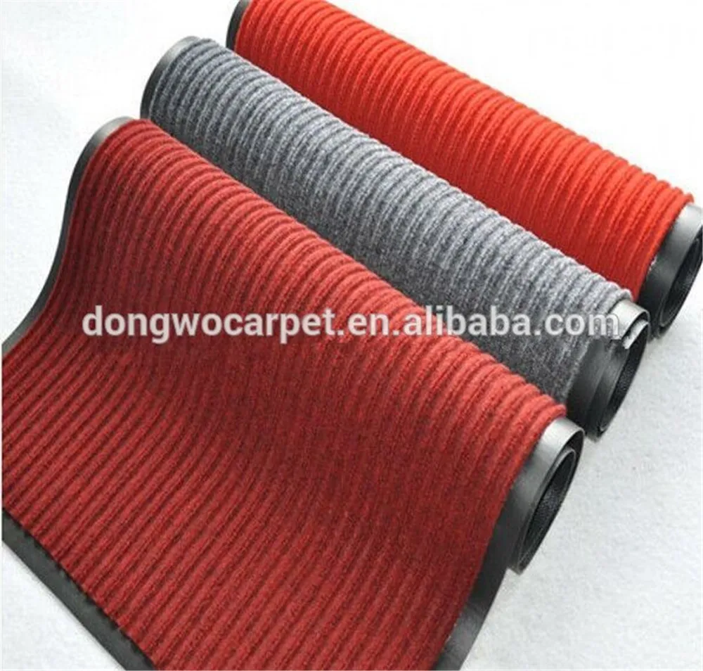Vinyl backing double ribbed entrance door mat for door use