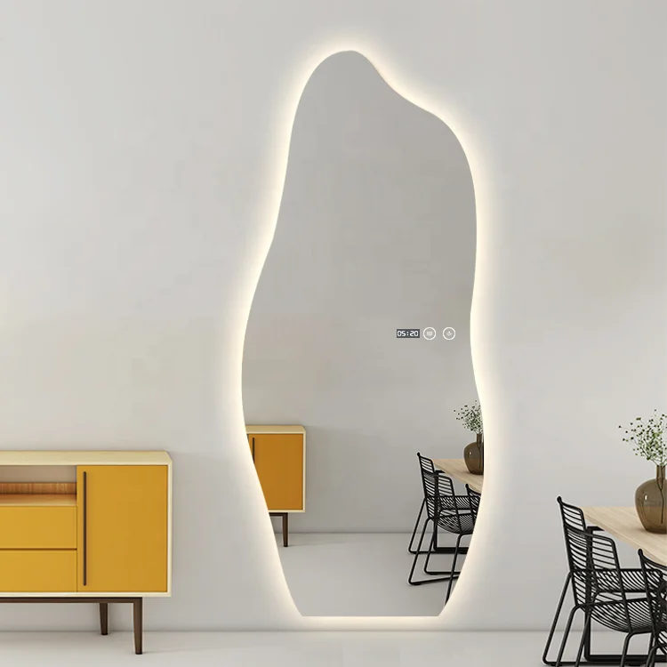 Irregular Wall Hanging Backlit LED Light Mirror Full Length  wall Mirror Hotel Home Bathroom Living room mirror