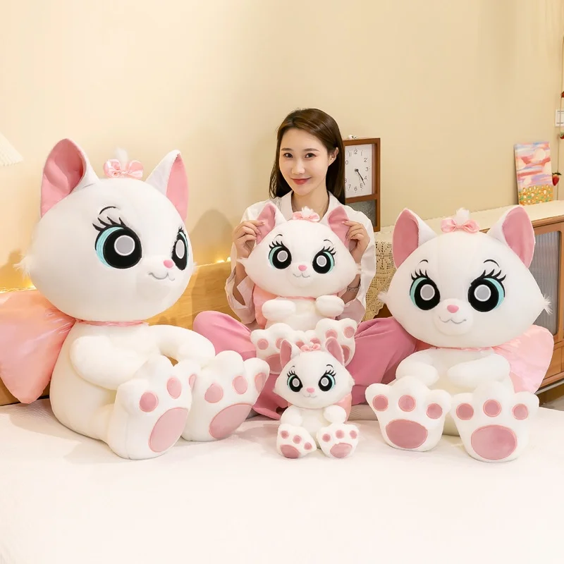 Cute Mary Cat Plush Toy Unisex Super Soft Comforter Pillow Bear Type with PP Cotton Filling Washed Technics Birthday Gift Kids