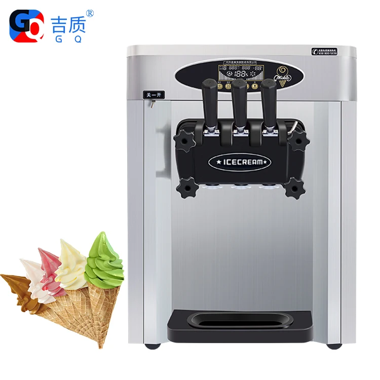 GQ-25CTB New 3 Flavors Soft Ice Cream Machine Commercial Ice Cream Machine