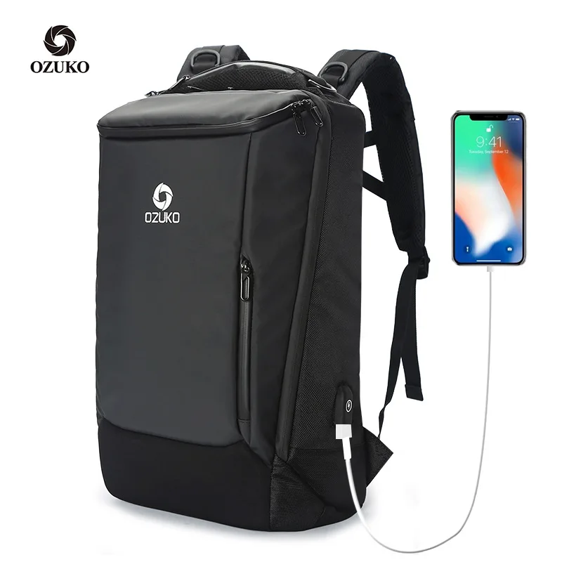 Ozuko D9060 Usb 15 6 дюймов рюкзак спортивная сумка для путешествий изготовленным на заказ логосом пеший Туризм Рюкзаки Мужская ноутбука школьные