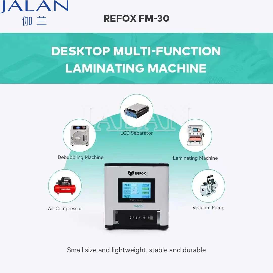 REFOX FM-30 All-In-One Laminator Separator Defoamer Built In pump and air compressor for iphone samsung flat screen repair