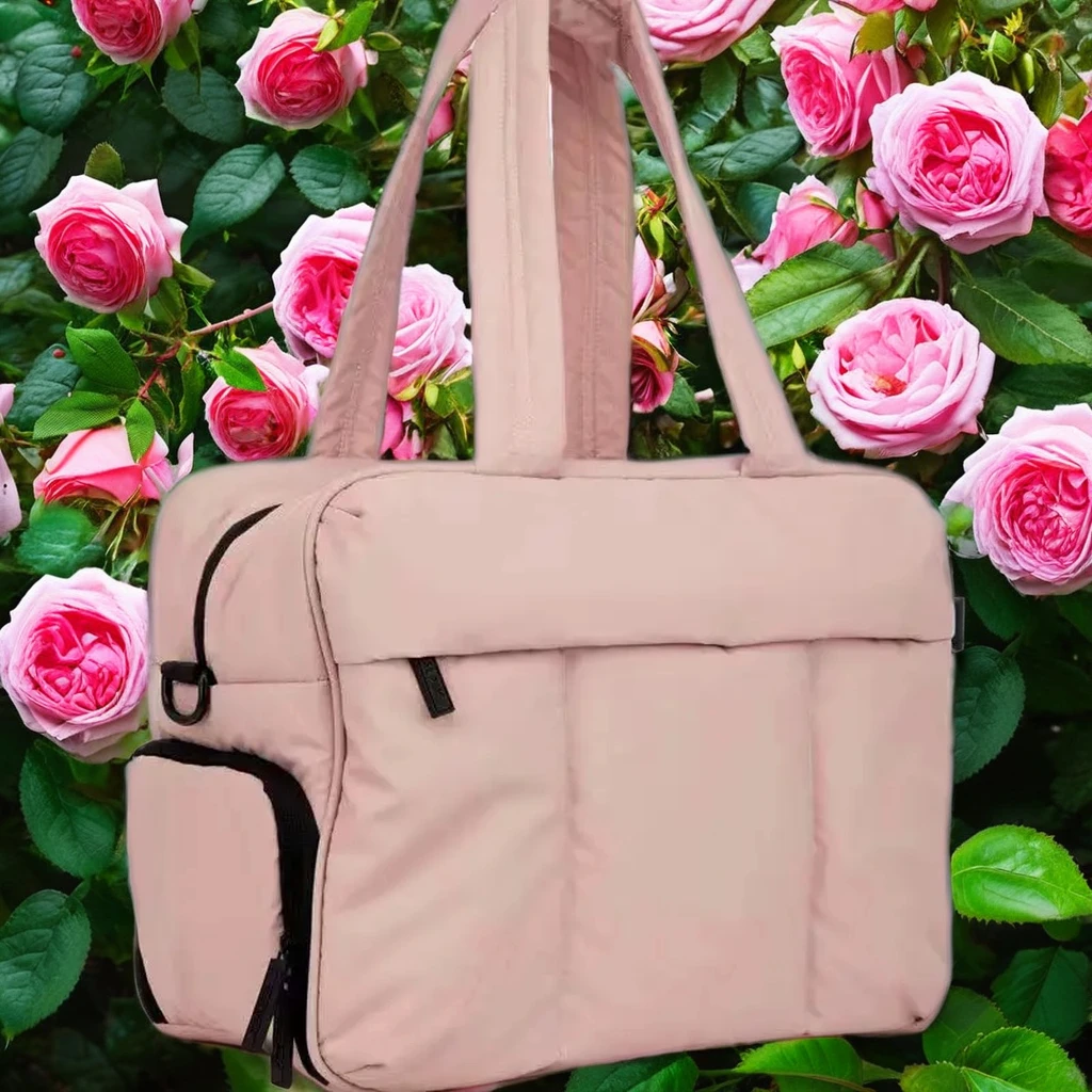 2024 New Design Factory Custom Fashion Popular Sport Nylon Puffy Bag Various Color Puffer Quilted Travel Tote Bag For Women