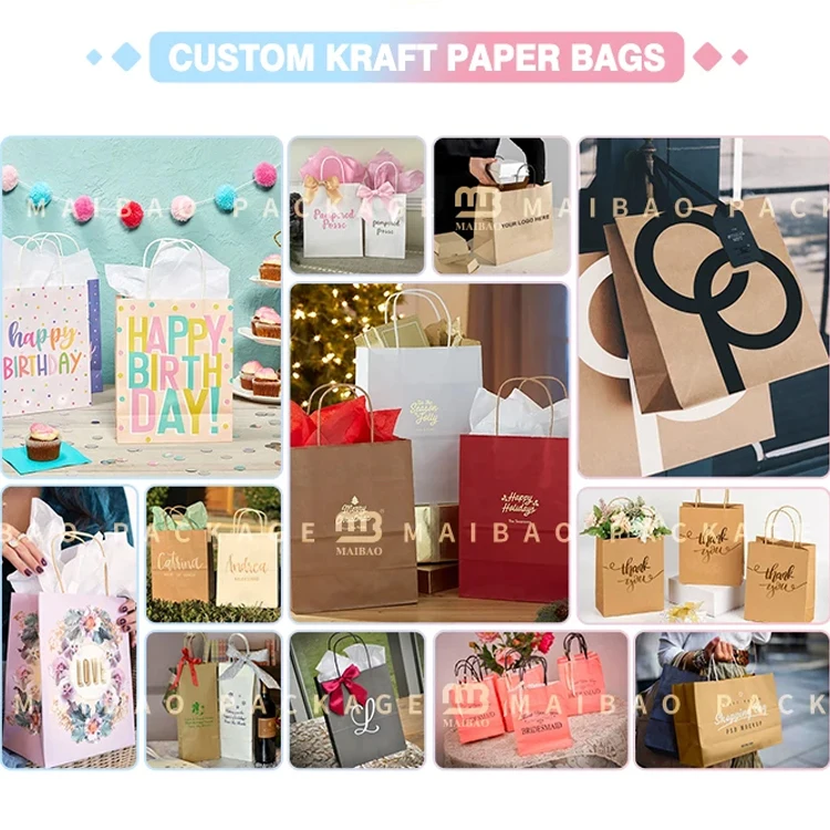 Wholesale Designer Branded Eco Friendly Brown Green Shoes Shopping Paperbag Recycle Kraft Paper Clothing Bags With Custom Logo