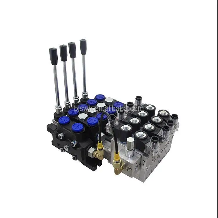 DCV100 series 100L/lpm  electric-hydraulic manual multi way directional valve for trucks or cranes