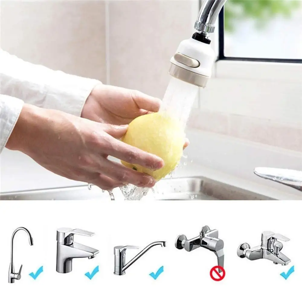 Adjustable Faucet Moveable Kitchen Tap Head Universal 360 Degree Rotatable Faucet Water Saving Filter Sprayer