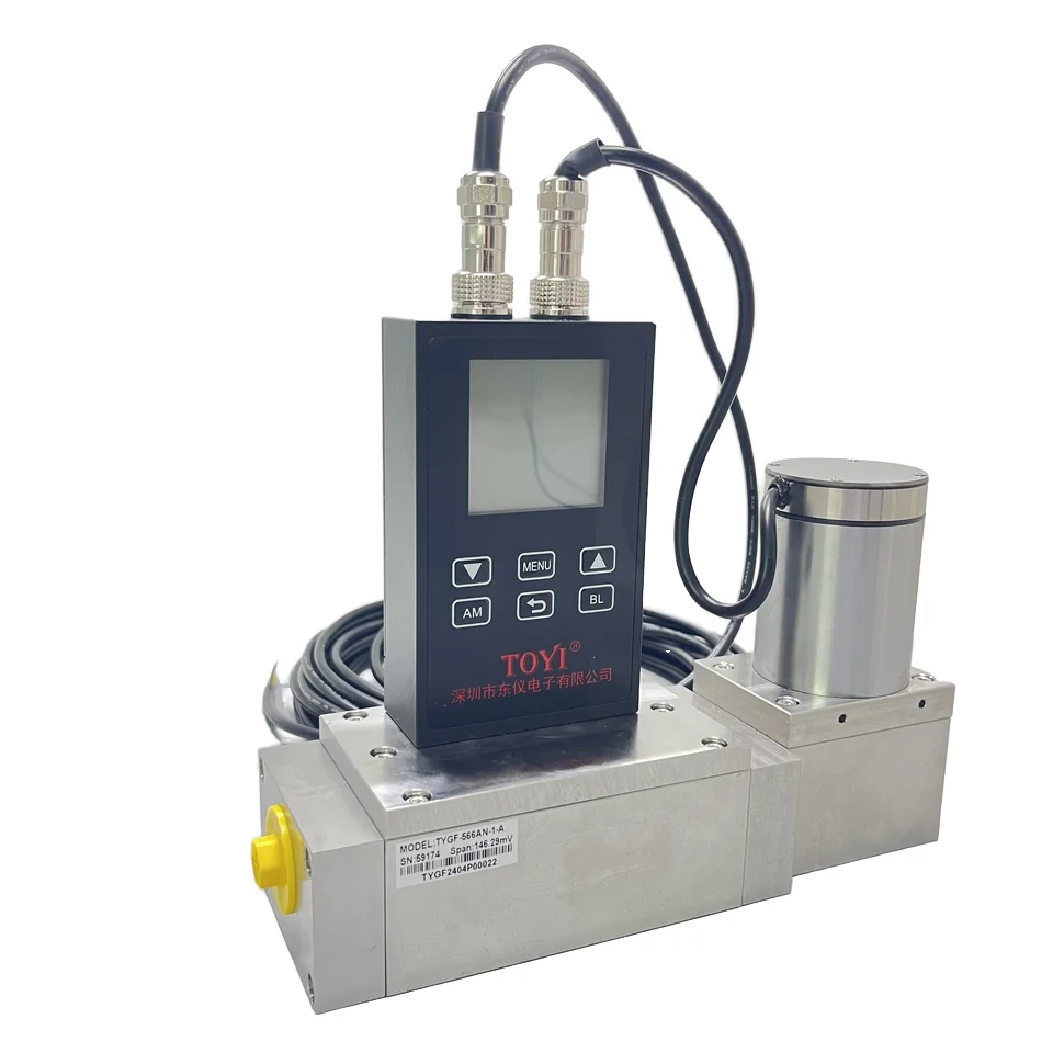 TOYI Miniature Thermal Mass Air Steam Gas Meter Precision Measurement Flow Meter with Ball Valves Micro Flow Gas Meter