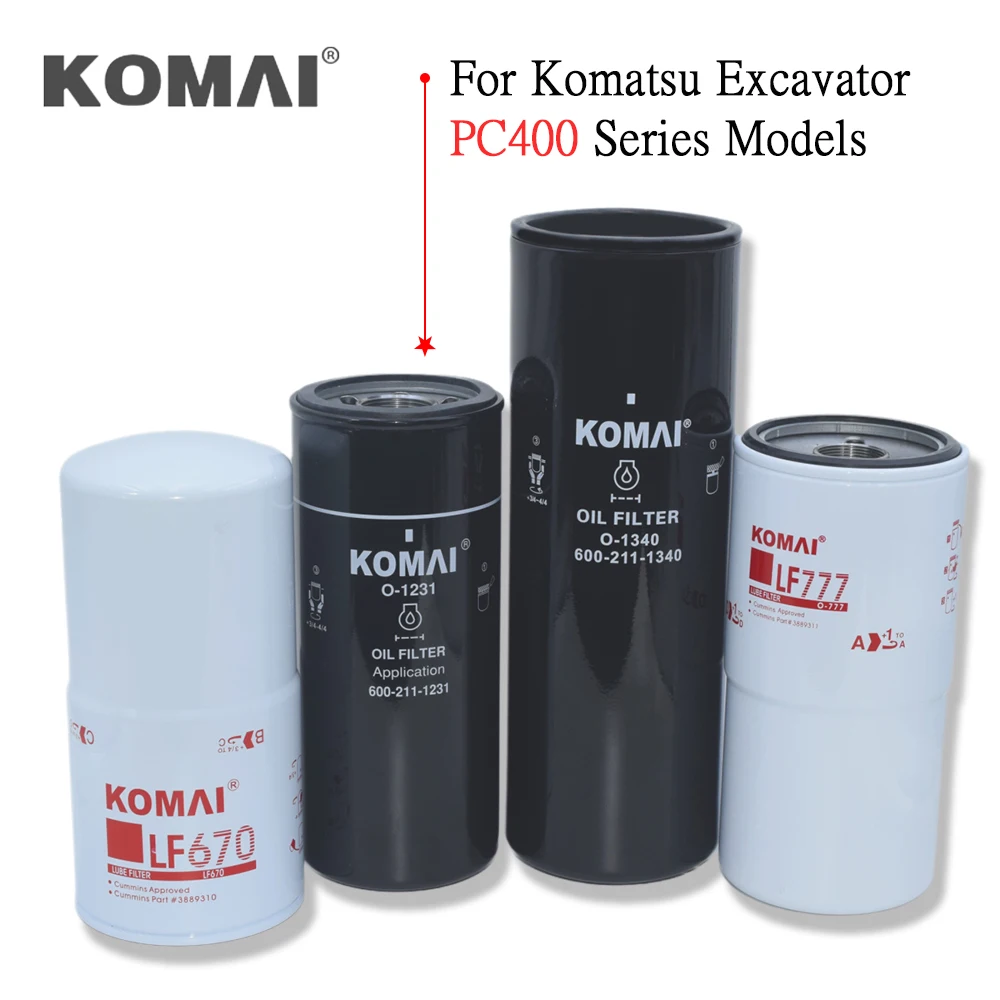 KOMAI Oil Filter Element PC35 PC130 PC200 PC200-7 PC200-8 PC300 PC350 PC400 PC400-8 Excavator Engine Oil Filter For Komatsu