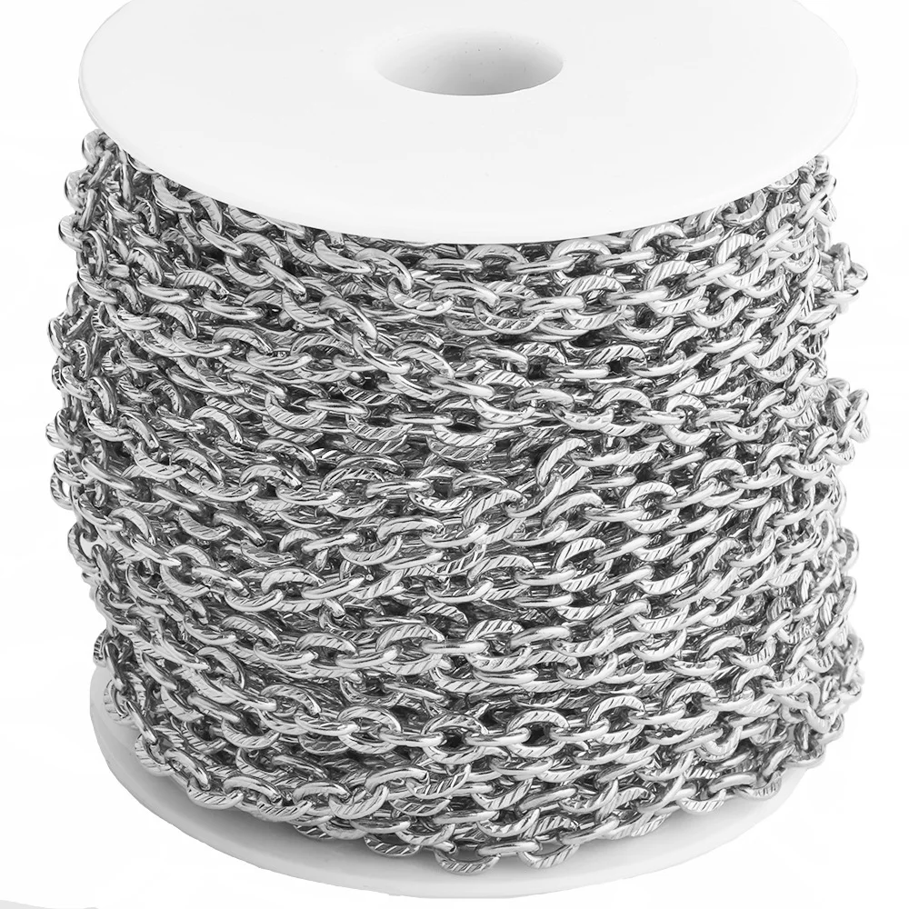 Selling in Meter Stainless Steel Cable Link Chain Meter For Female DIY Jewelry Component Sell As Meters Hip-hop Link Chain