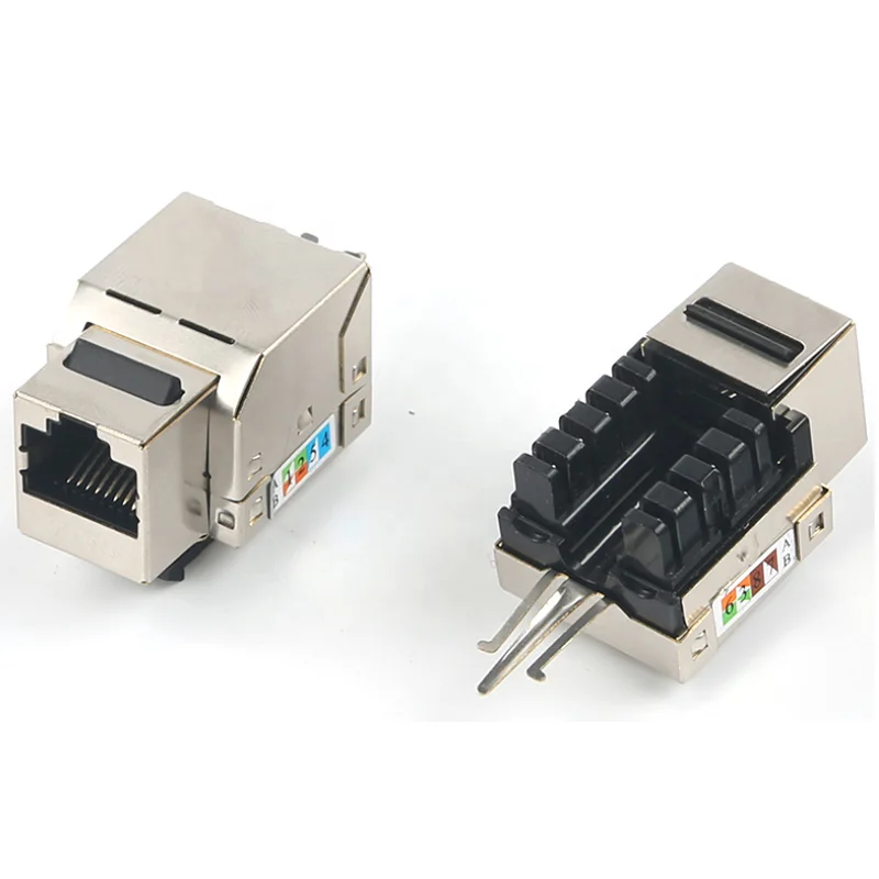 Двойной тип idc 90 градусов экранированный cat6 ftp keystone jack pass fluk
