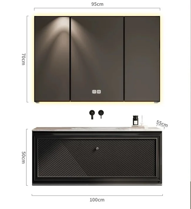 Wholesale Antique Designer 12 Inch Deep Vanity black Bathroom Cabinets