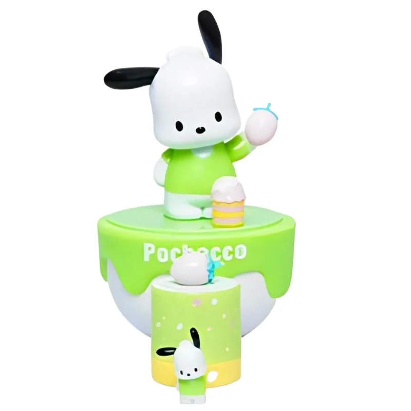 Original Cup Cake Senrion HK KT Cat PVC Figure Set Kawaii Pink Kuromy Melodi Cat Desk Car Figure Ornament Toy Cake Accessories