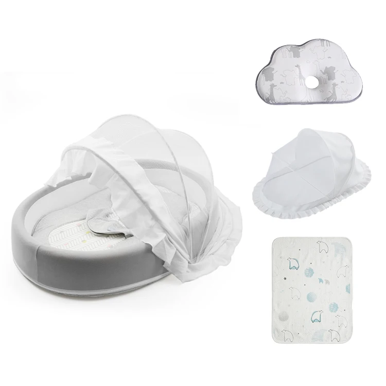 Dropshipping Oeko-Tex Standard Baby Snuggle Nest, Cheap Portable Baby Nest Bed With Mosquito Net