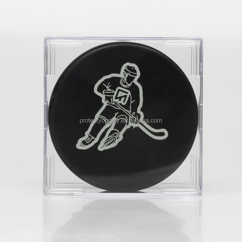 Hockey Puck Display Case Cube Square Holder UV Protection (99%)
