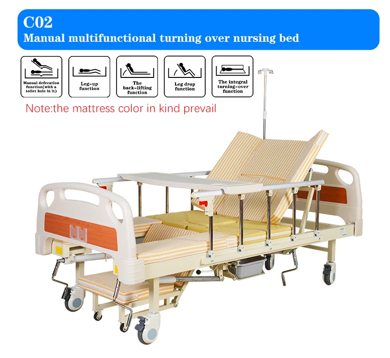 C02 Manual Multifunction Clinic Home Nursing Bed with Toilet for Elderly Nursing Bed