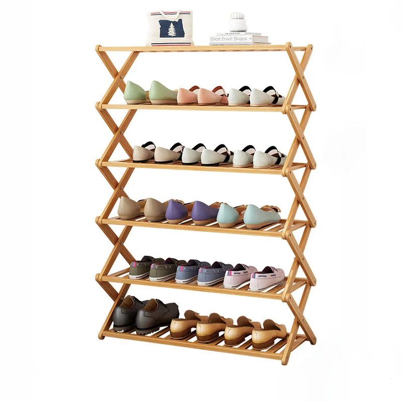 Домашняя многофункциональная свободно стоящая полка для хранения обуви органайзер полки растений складная бамбуковая