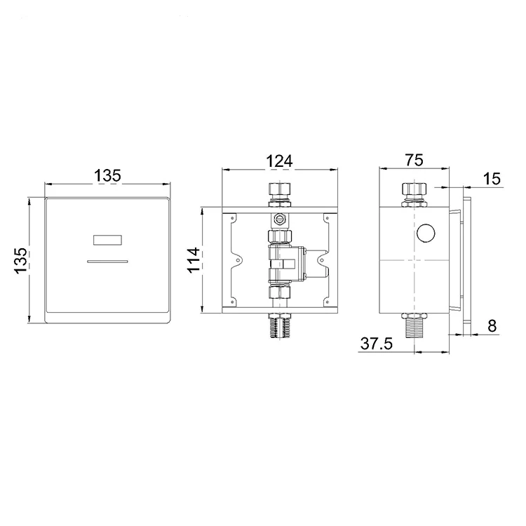 HY-318AD CE Certified Automatic Non-Contact Urinal Flush Valve Sensor Urinal Flusher Wall-Mounted Toilets Bathrooms Hotel