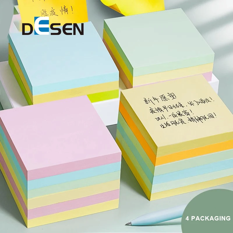 DESEN Hot Sale Sticky Note Pad Customized Inches Different Colors Sticky Notes Decorative Fancy Custom Logo Print Sticky Note