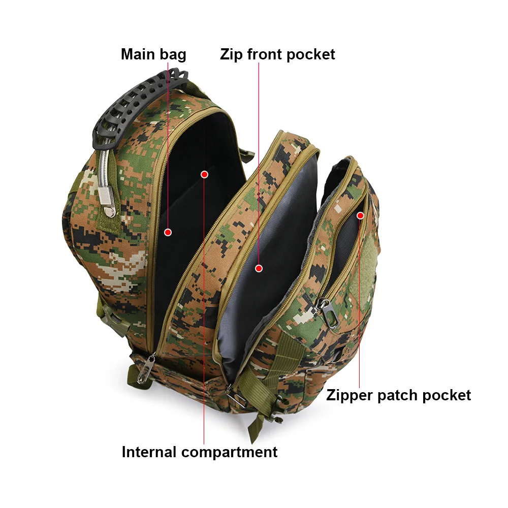 Outdoor Tactics MOLLE Backpack Sports Mountain Hunting bag Camouflage Travel Hiking backpack Camping Oxford cloth backpack