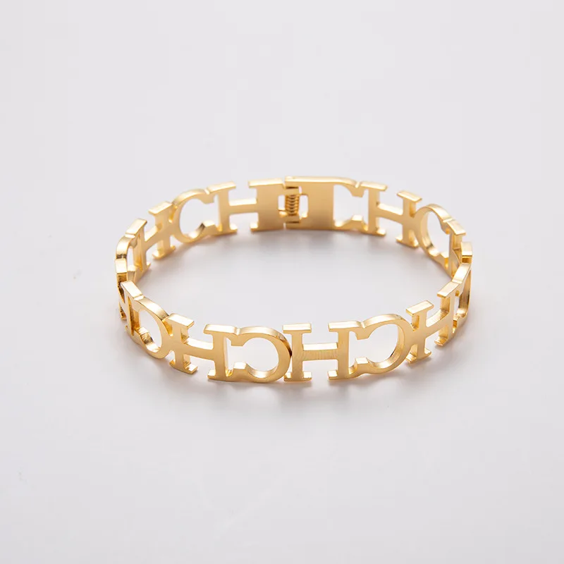 2022 Fashion Jewelry CH Letter Stainless Steel Bracelets & Bangles For Women Designer