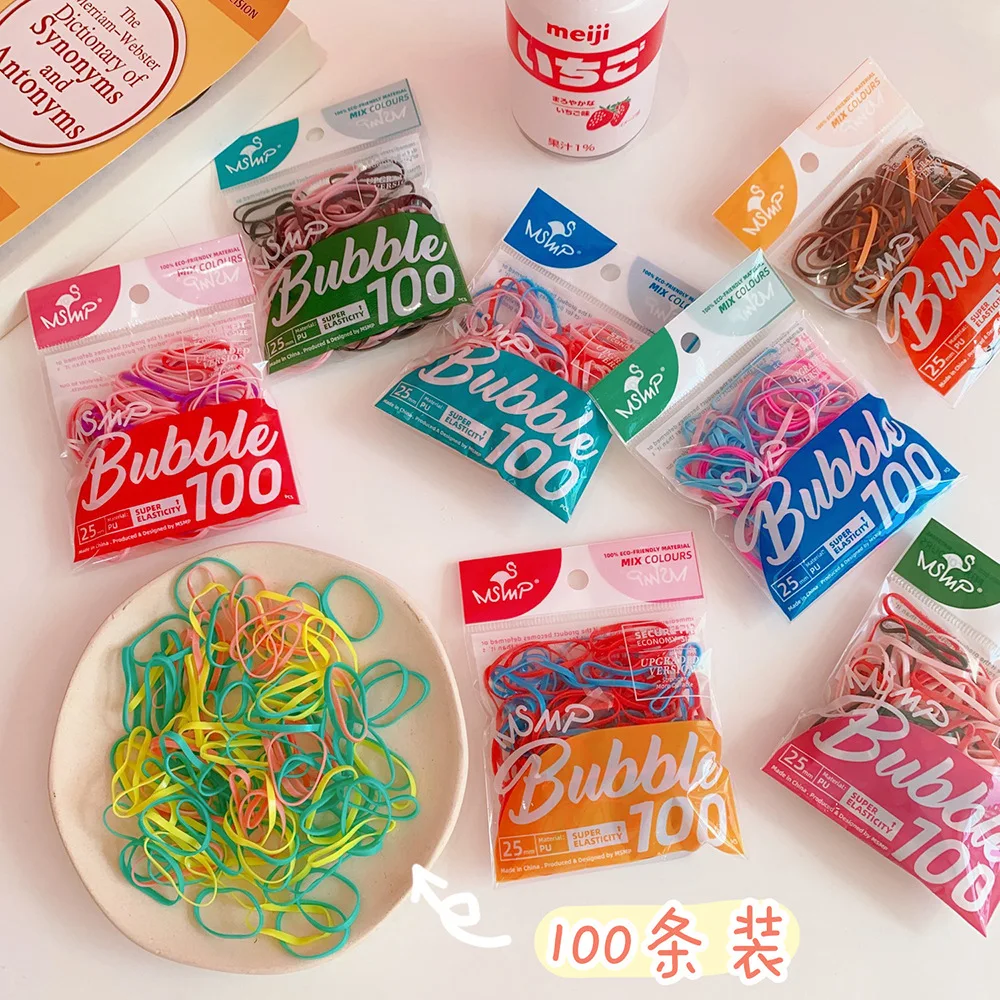 400 шт. корейской цветовой гаммы для резинкой разноцветные небольшой пакет одноразовые Малая круглая резинка прочных резинок