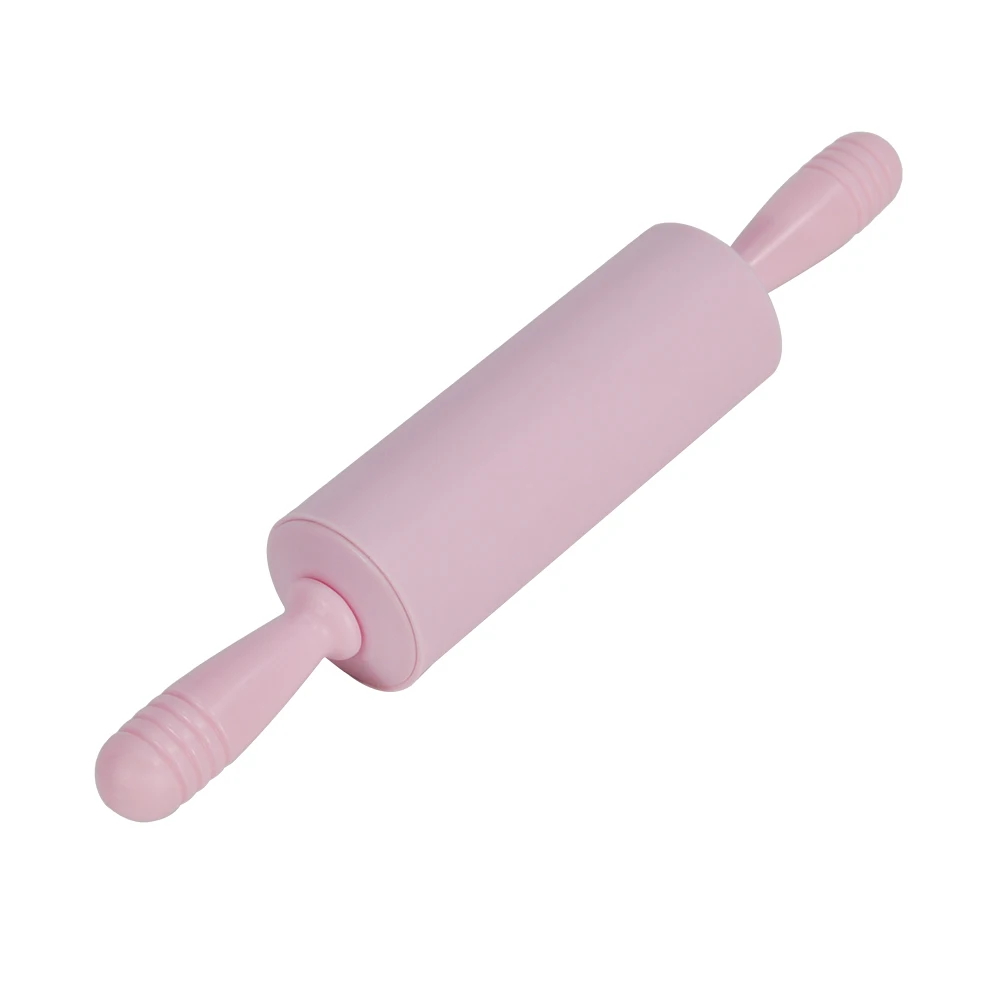 Food safe grade Mini  silicone dough rolling pin silicone roller pin with plastic handles for kids baking