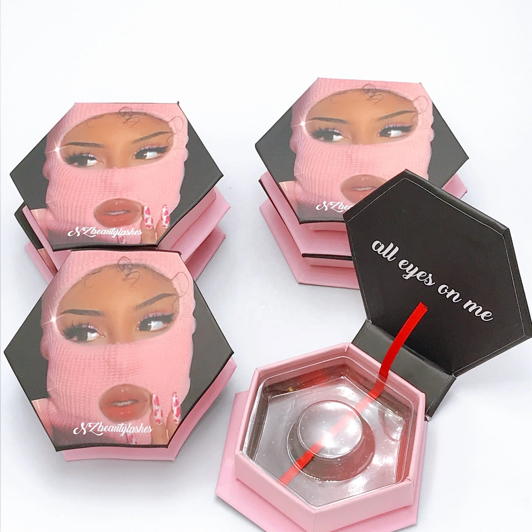 nicetime China Factory Eyelashes Bulk Lash Box Logo  Eyelash Strip Packaging Make Your Own Brand Eyelashes Mink 3D Mink Lashes