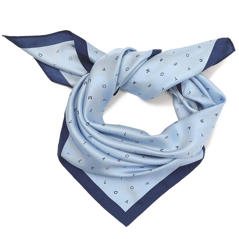 Personalized Letters A To Z Alphabet Patterned Pure Silk Square Scarf Neck Scarf Hair Tie Custom Colors Scarf