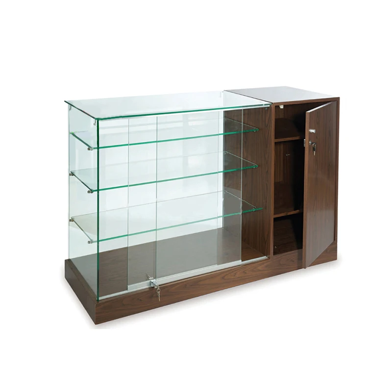 Custom High Quality Frameless Full Vision Product Display Glass showcase Counter